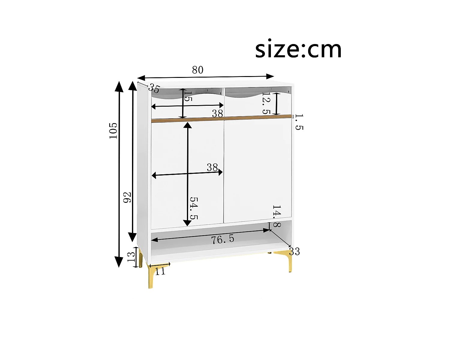 Armoire à chaussures blanc moderneavec LED et 2 tiroirs, design et éclairage pour couloir