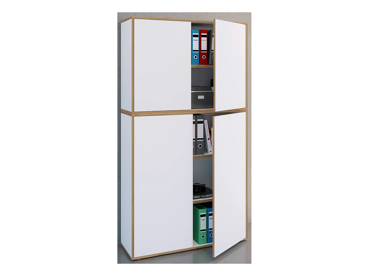 Office cabinet Salia White H. 183 x W. 100 x D. 33 cm