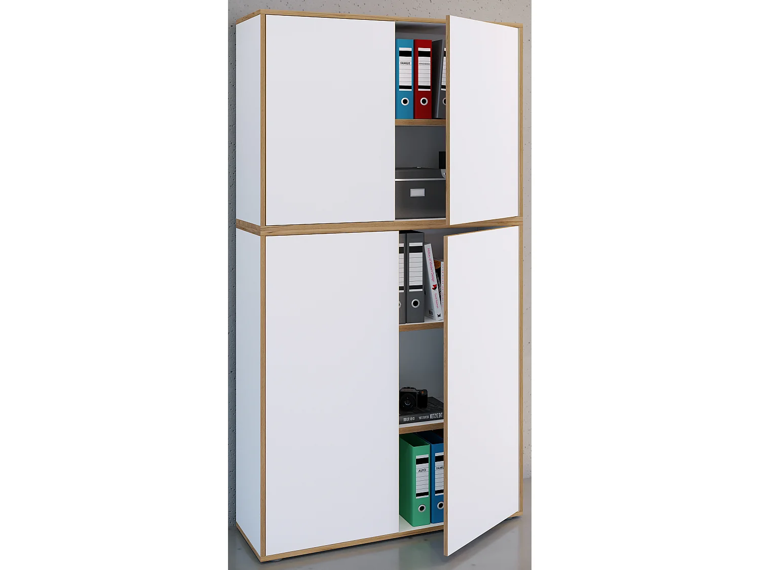 Office cabinet Salia White H. 183 x W. 100 x D. 33 cm