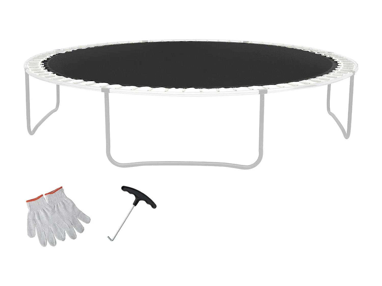 Tapis de Remplacement pour Trampoline SucceBuy, Cadre de 427 cm, 96 Anneaux en V, Ressort de 18 cm, Résistant aux UV, Durable