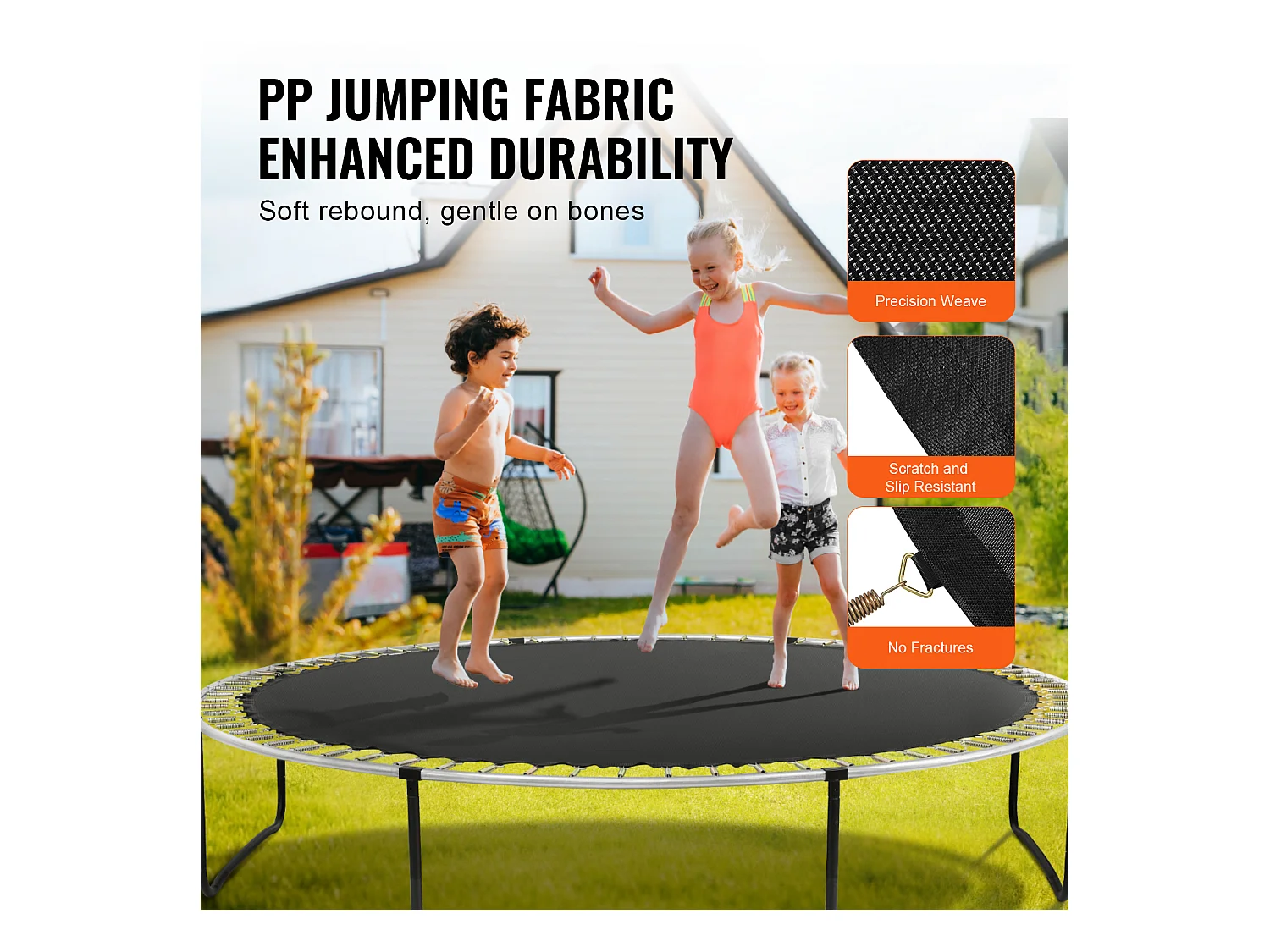 Tapis de Remplacement pour Trampoline SucceBuy, Cadre de 366 cm, 72 Anneaux en V, Ressort de 14 cm, Résistant aux UV, Durable