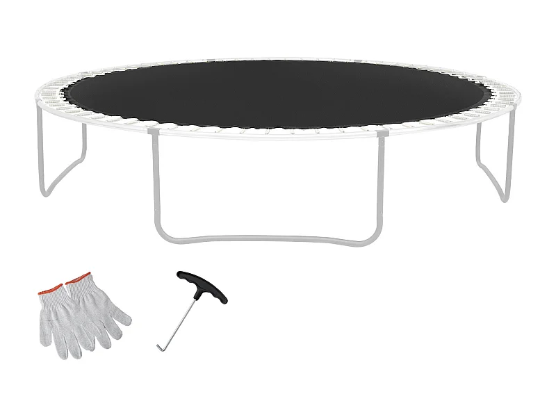 Tapete de Substituição para Trampolim SucceBuy, Quadro de 427 cm, 72 Aneis em V, Mola de 16 a 18 cm