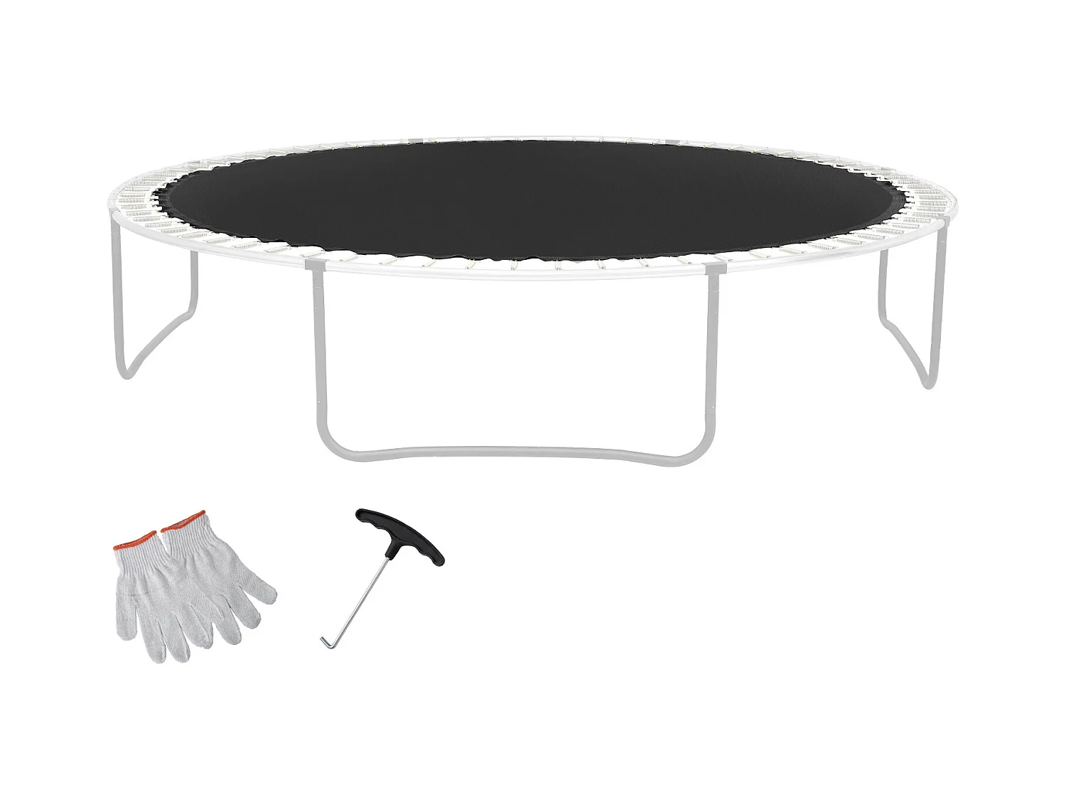 Tapis de Remplacement pour Trampoline SucceBuy, Cadre de 457 cm, 96 Anneaux en V, Ressort de 18 cm, Résistant aux UV, Durable