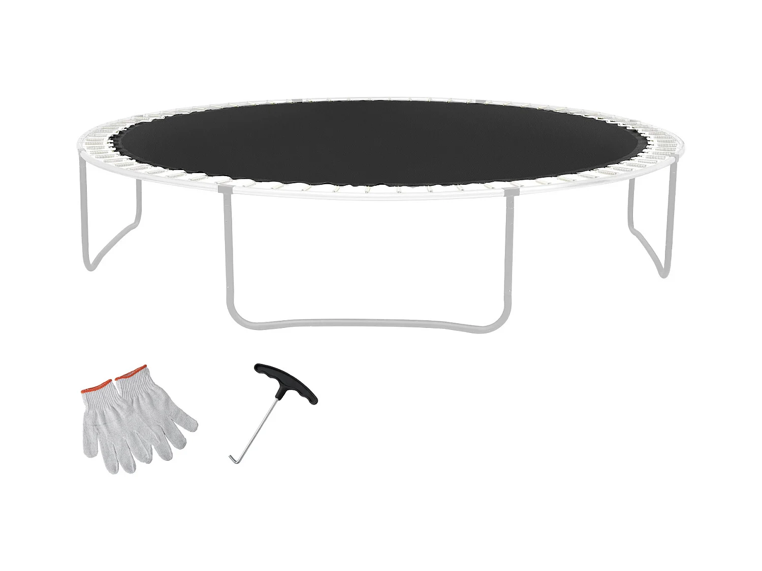 Tapis de Remplacement pour Trampoline SucceBuy, Cadre de 427 cm, 72 Anneaux en V, Ressort de 14 cm, Résistant aux UV, Durable