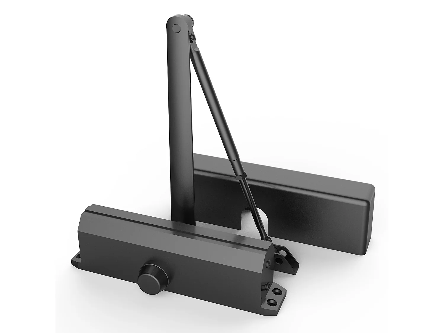 Automatische Deurdranger SucceBuy, Verstelbare Hydraulische Demper voor Deuren tot 120 kg, Robuust Aluminium Gietwerk, Gemakkelijke Installatie, Zwart