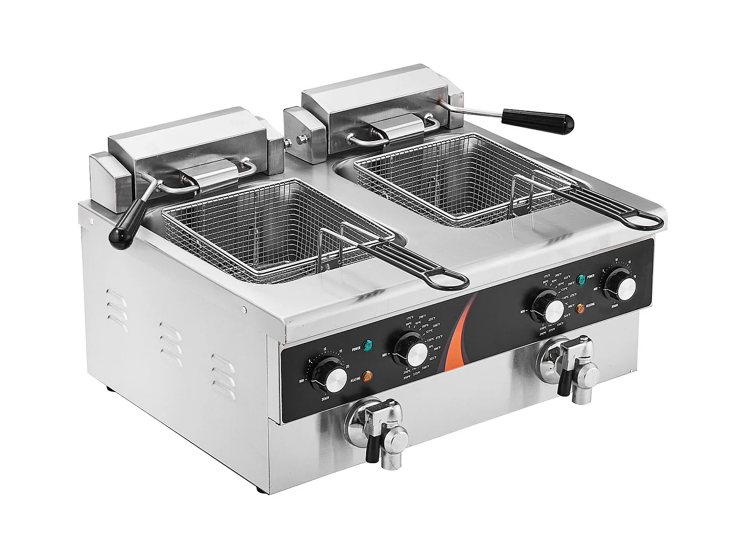 Friteuse Commerciale SucceBuy Friteuse Électrique de Comptoir Double Cuve 3000 W x 2 Capacité de 5,9 L