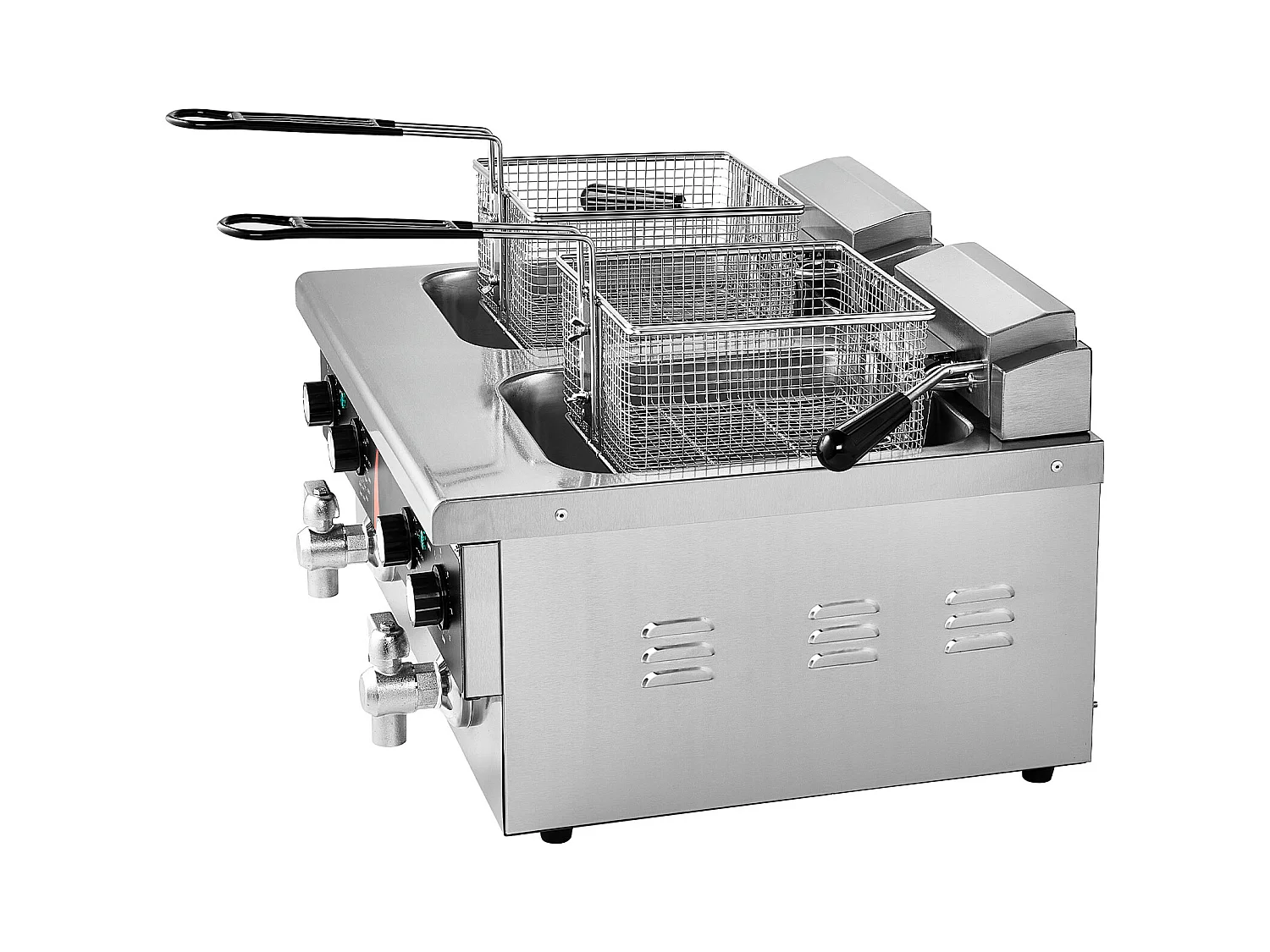 Friteuse Commerciale SucceBuy Friteuse Électrique de Comptoir Double Cuve 3000 W x 2 Capacité de 5,9 L
