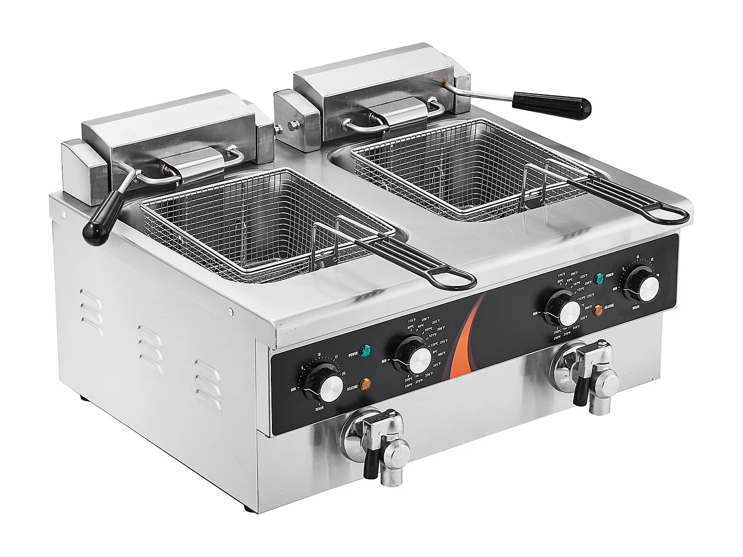 Friteuse Commerciale SucceBuy Friteuse Électrique de Comptoir Double Cuve 3000 W x 2 Capacité de 5,9 L