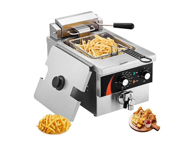 Fritteuse SucceBuy Kommerziell Theke 8,5 L 1750 W, Entwickelt für Intensiven Einsatz in Fast-Food-Einrichtungen