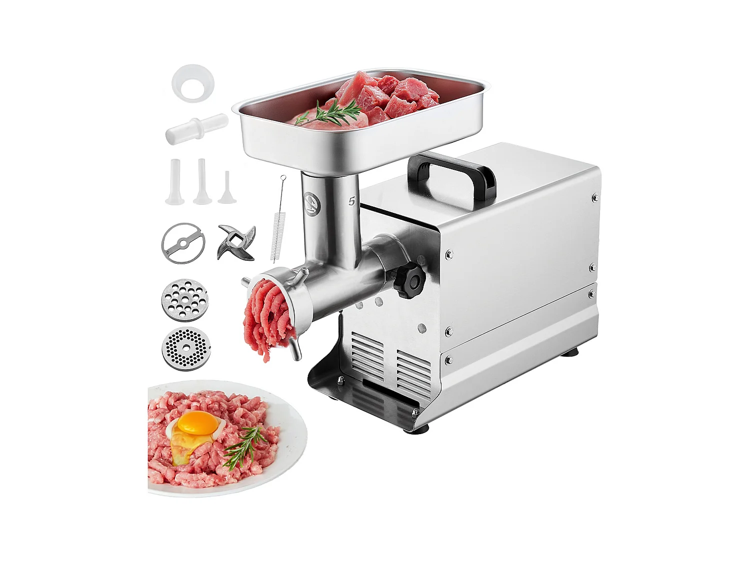 Hachoir à Viande SucceBuy Électrique Commercial 2kg/min Machine à Saucisses Cuisine, Compact et Efficace pour Petites Entreprises et Food Trucks