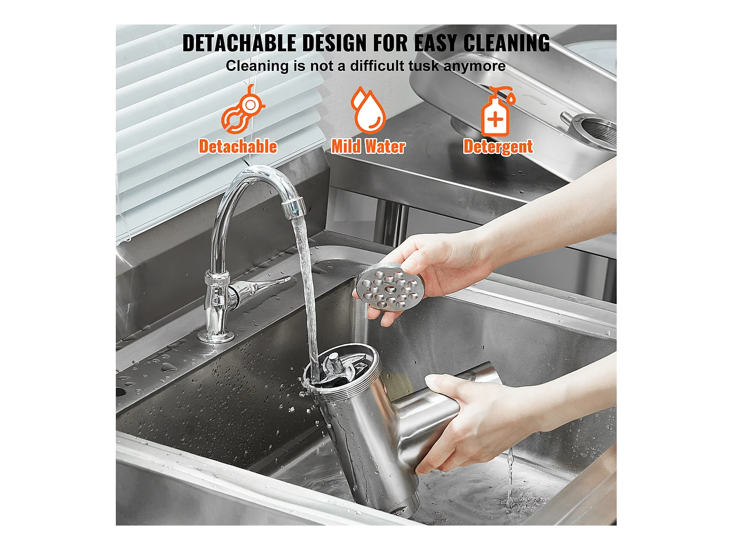 Hachoir à Viande SucceBuy Électrique Commercial 2kg/min Machine à Saucisses Cuisine, Compact et Efficace pour Petites Entreprises et Food Trucks