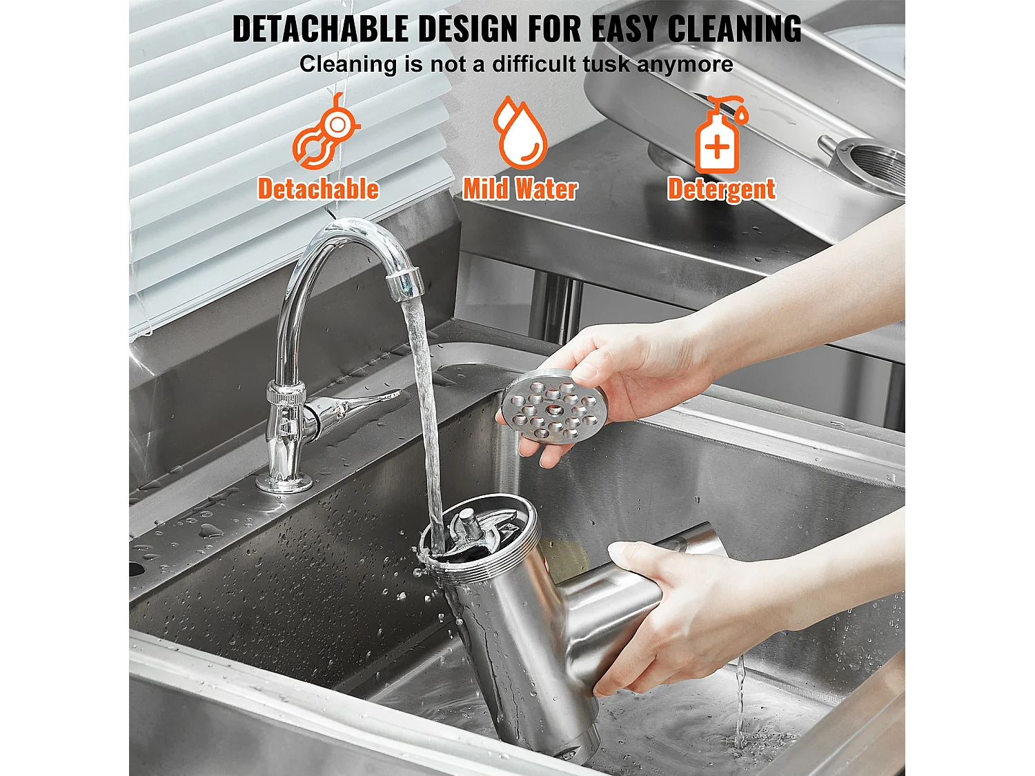 Hachoir à Viande SucceBuy Électrique Commercial 2kg/min Machine à Saucisses Cuisine, Compact et Efficace pour Petites Entreprises et Food Trucks