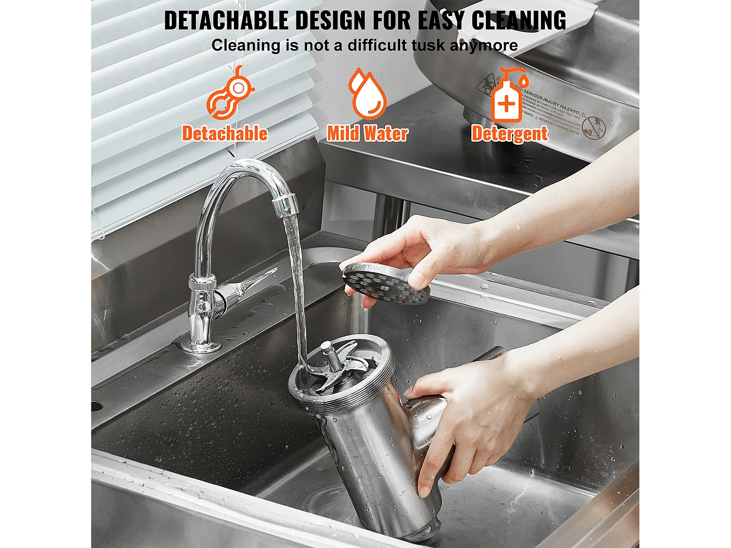 Hachoir à Viande SucceBuy Électrique Commercial 6kg/min pour Cuisine, Conçu pour Hachage Rapide et Facile dans Environnements Professionnels