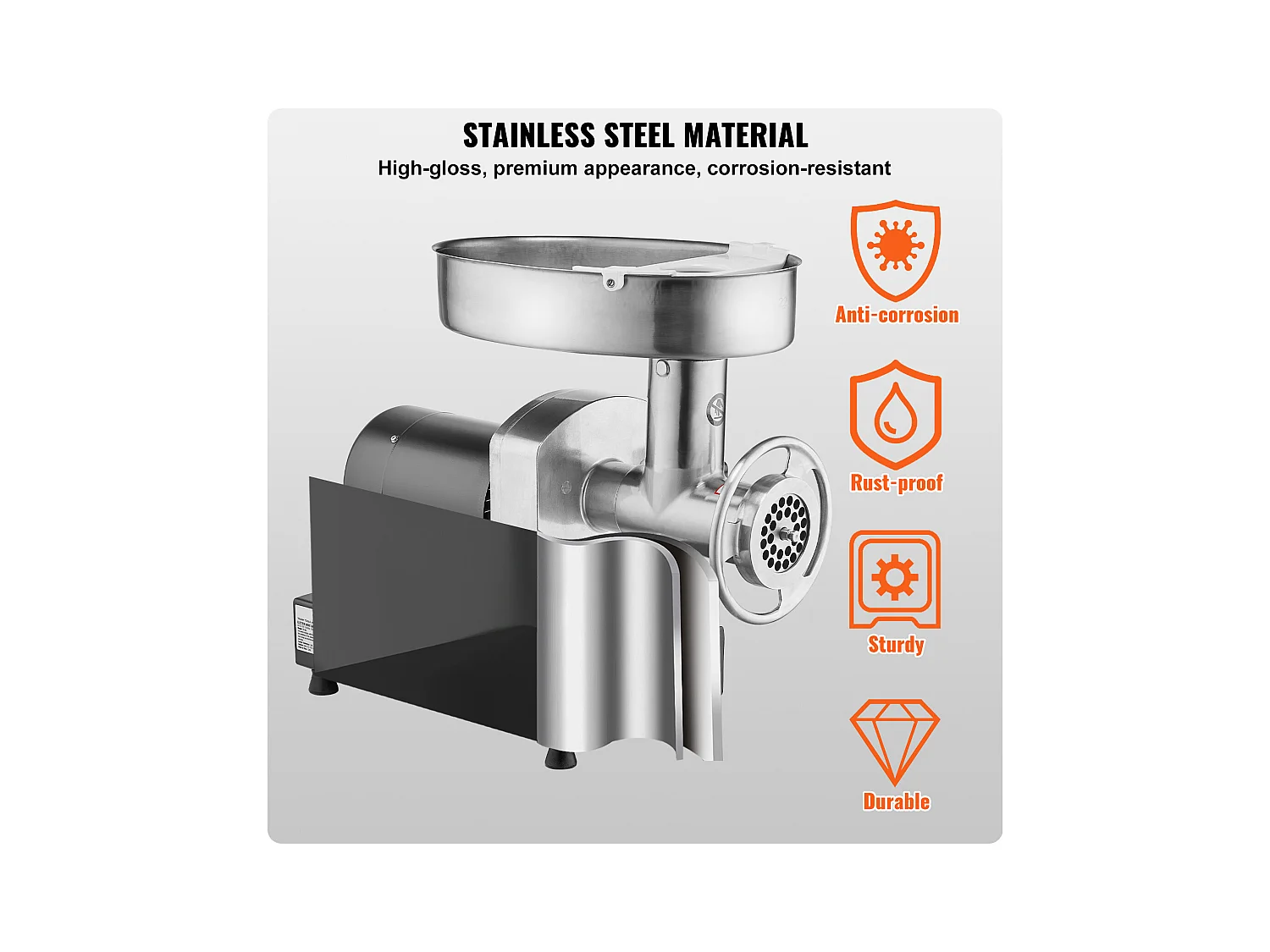 Hachoir à Viande SucceBuy Électrique Commercial 3kg/min Poussoir à Saucisses Cuisine, Idéal pour Préparations Culinaires et Ateliers de Boucherie