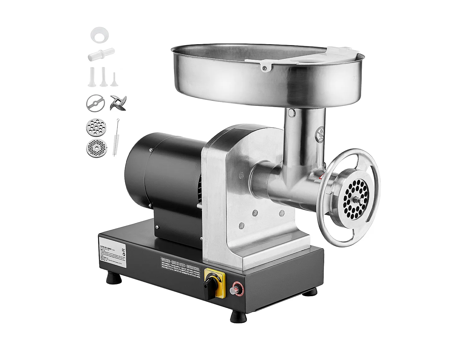 Hachoir à Viande SucceBuy Électrique Commercial 3kg/min Poussoir à Saucisses Cuisine, Idéal pour Préparations Culinaires et Ateliers de Boucherie