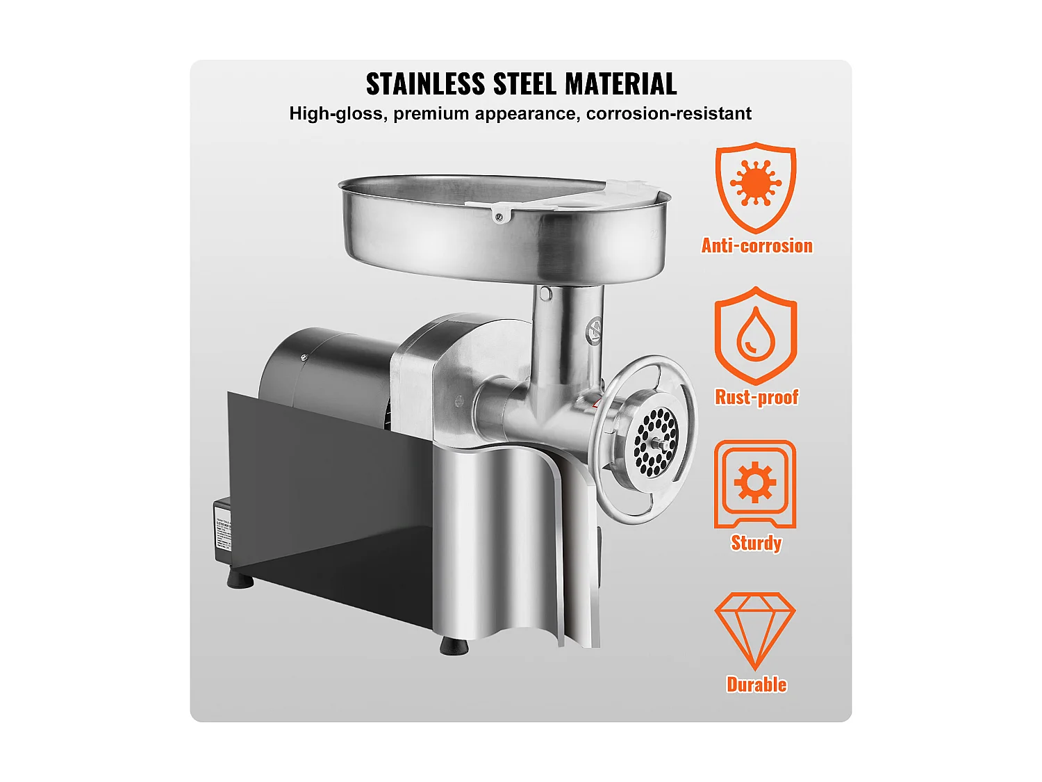 Hachoir à Viande SucceBuy Électrique Commercial 3kg/min Poussoir à Saucisses Cuisine, Idéal pour Préparations Culinaires et Ateliers de Boucherie