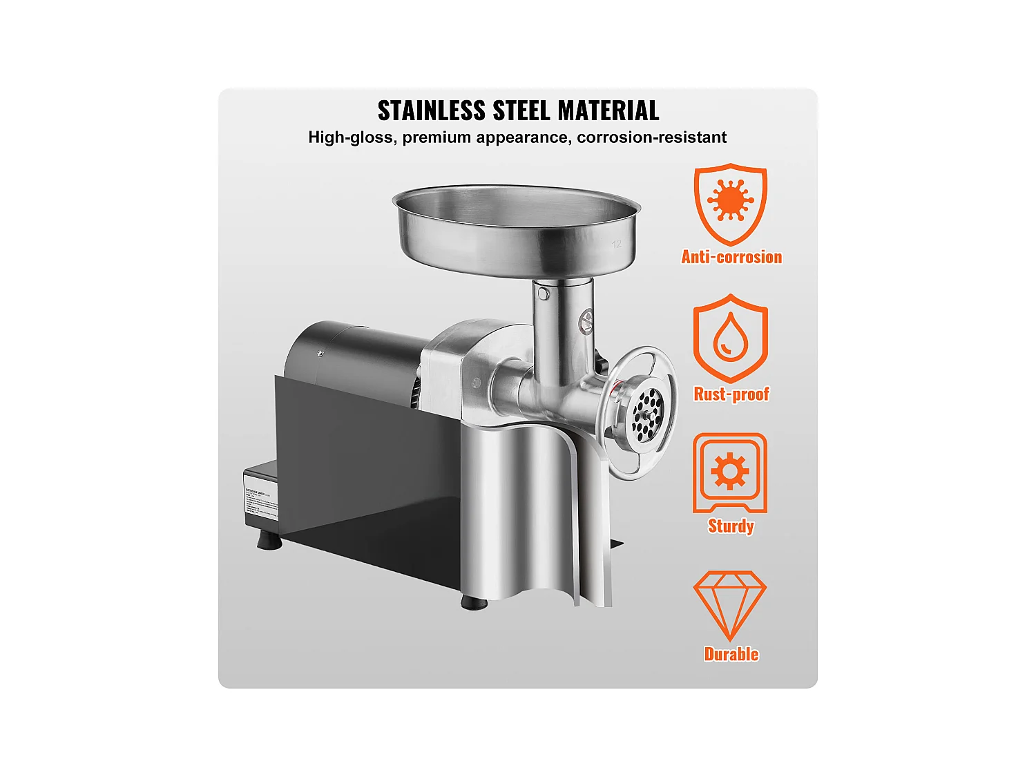 Moedor de Carne SucceBuy Elétrico Comercial 4kg/min Máquina de Salsichas Cozinha, Projetado para Restaurantes e Açougues com Alto Desempenho