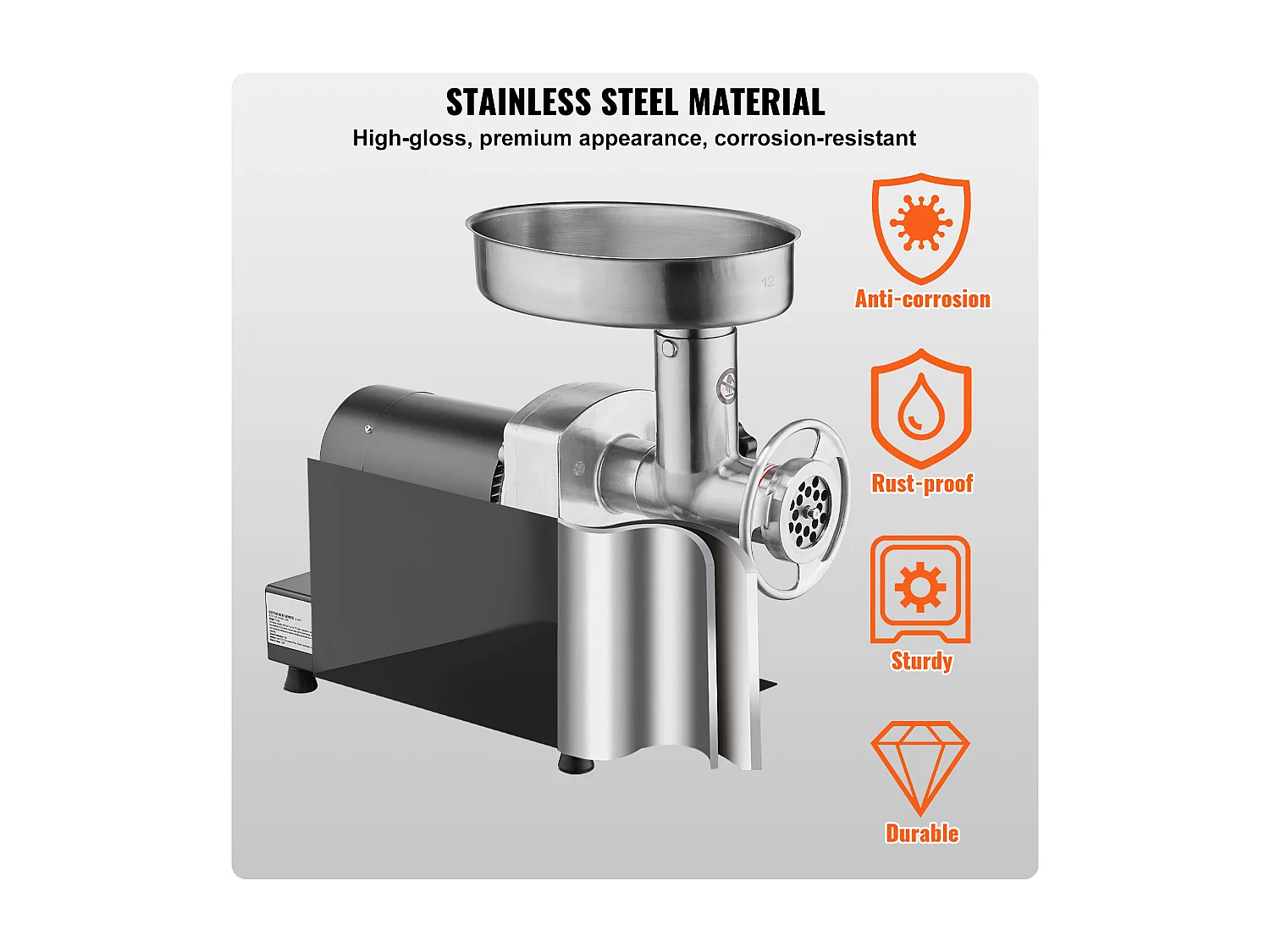 Hachoir à Viande SucceBuy Électrique Commercial 4kg/min Machine à Saucisses Cuisine, Conçu pour Restaurants et Boucheries avec Haute Performance