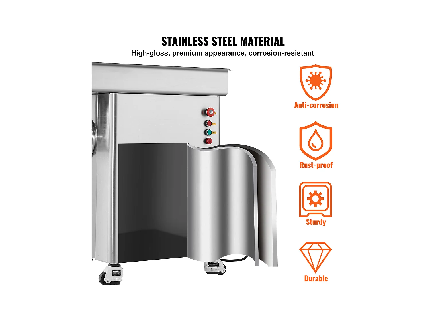 Hachoir à Viande SucceBuy Commercial Capacité de 17kg/min Acier Inoxydable, Parfait pour Préparations de Viande et Saucisses en Grande Quantité