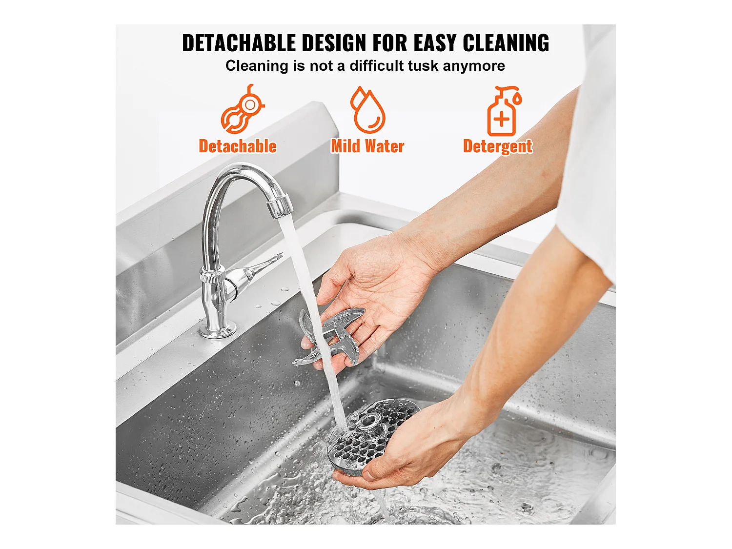 Hachoir à Viande SucceBuy Commercial Capacité de 17kg/min Acier Inoxydable, Parfait pour Préparations de Viande et Saucisses en Grande Quantité