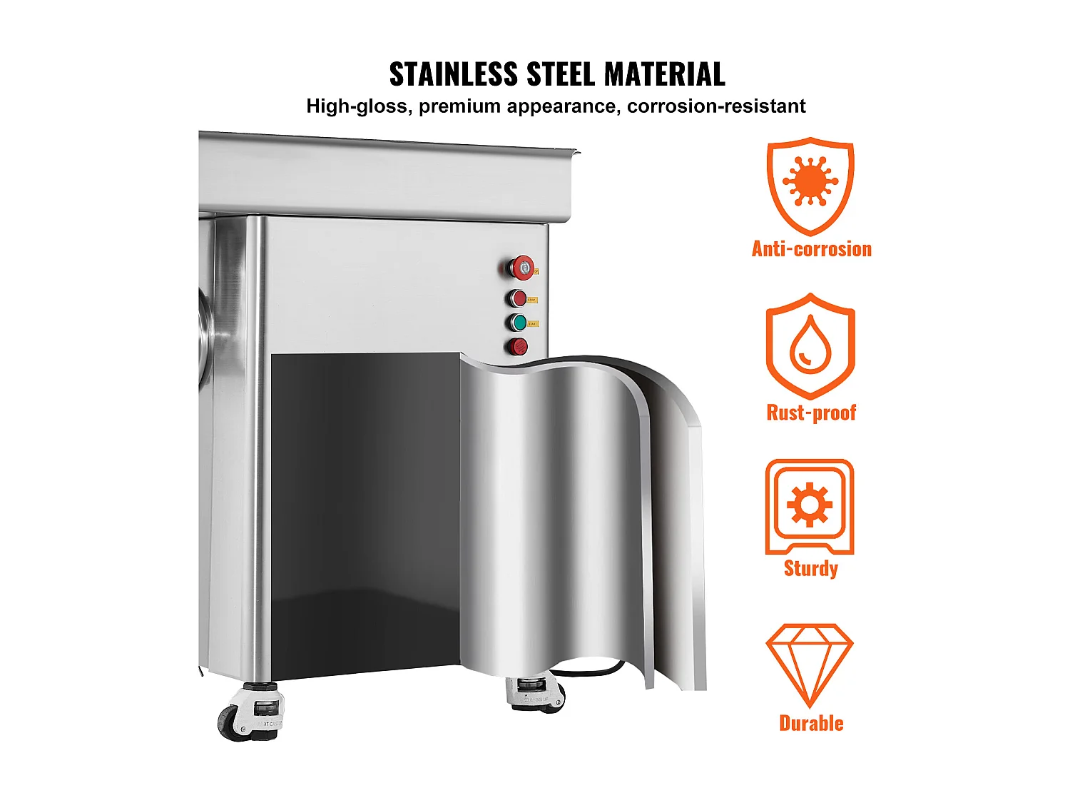 Hachoir à Viande SucceBuy Commercial Capacité de 17kg/min Acier Inoxydable, Parfait pour Préparations de Viande et Saucisses en Grande Quantité