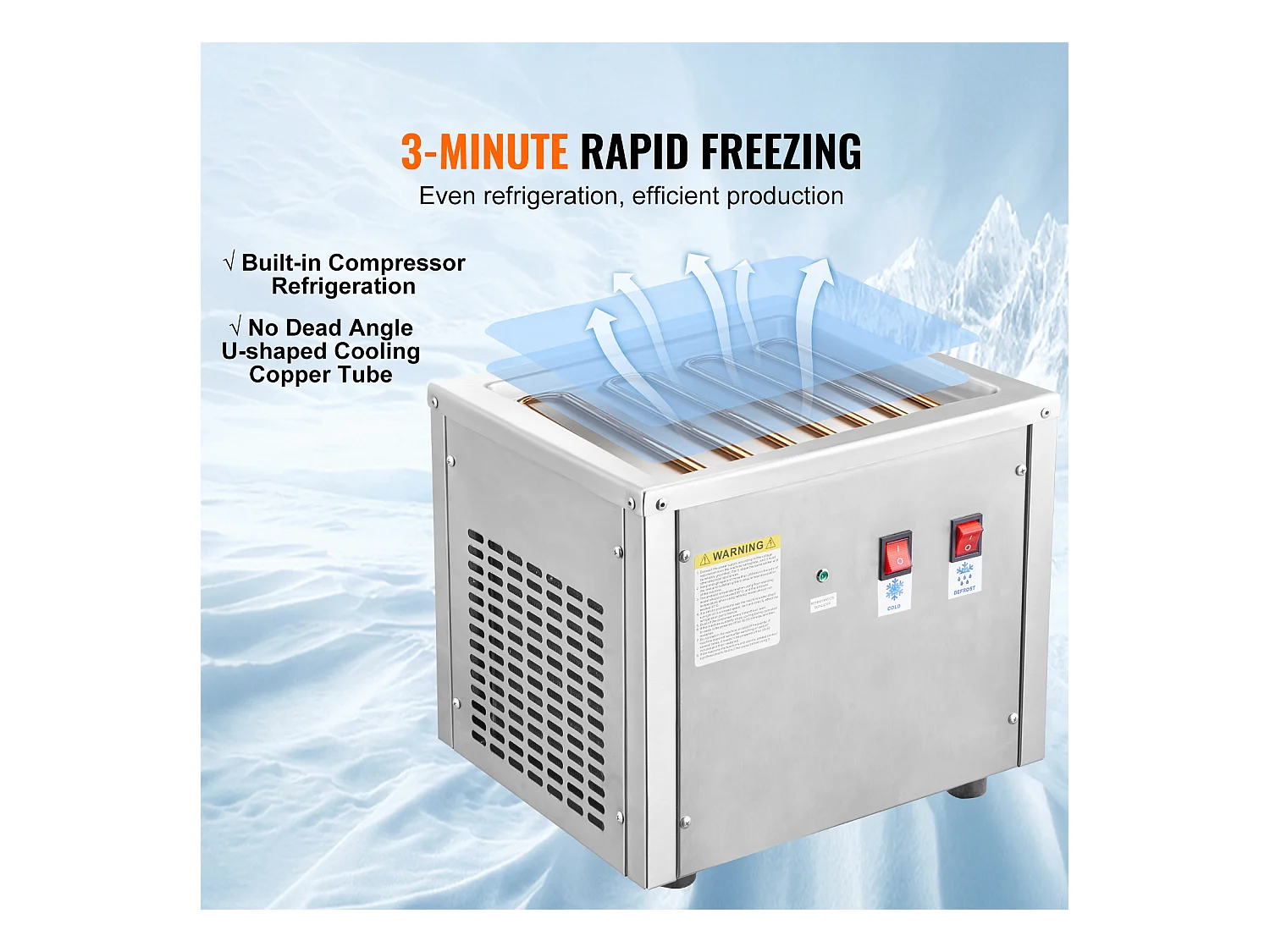 Gefrorene Eismaschine SucceBuy Frittierte Eismaschine 27,9 x 24,1 Cm, Edelstahl, mit Kompressor und 2 Schabern