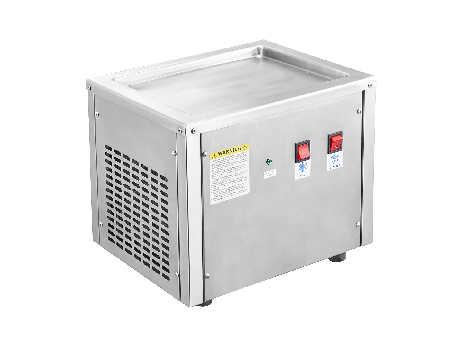 Sorbetière à Glace Frite SucceBuy Machine à Crème Glacée Frite 27,9 x 24,1 cm, Acier Inoxydable, avec Compresseur et 2 Grattoirs