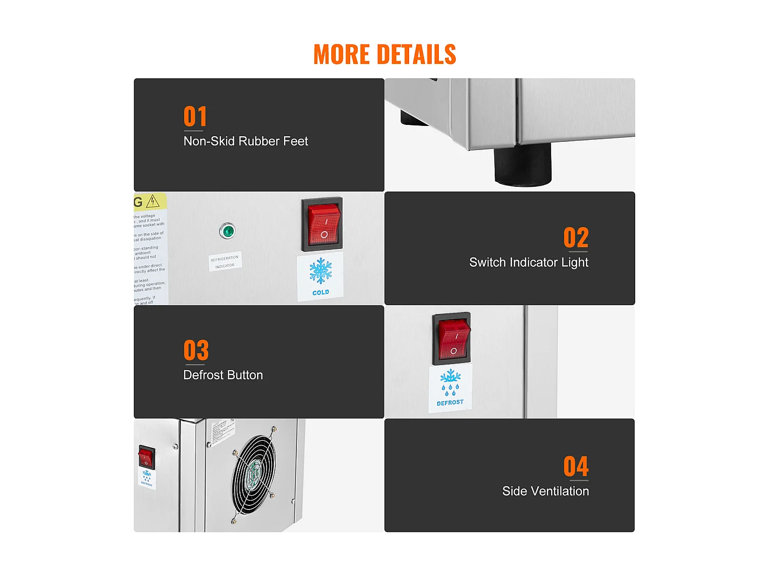 Sorbetière à Glace Frite SucceBuy Machine à Crème Glacée Frite 27,9 x 24,1 cm, Acier Inoxydable, avec Compresseur et 2 Grattoirs