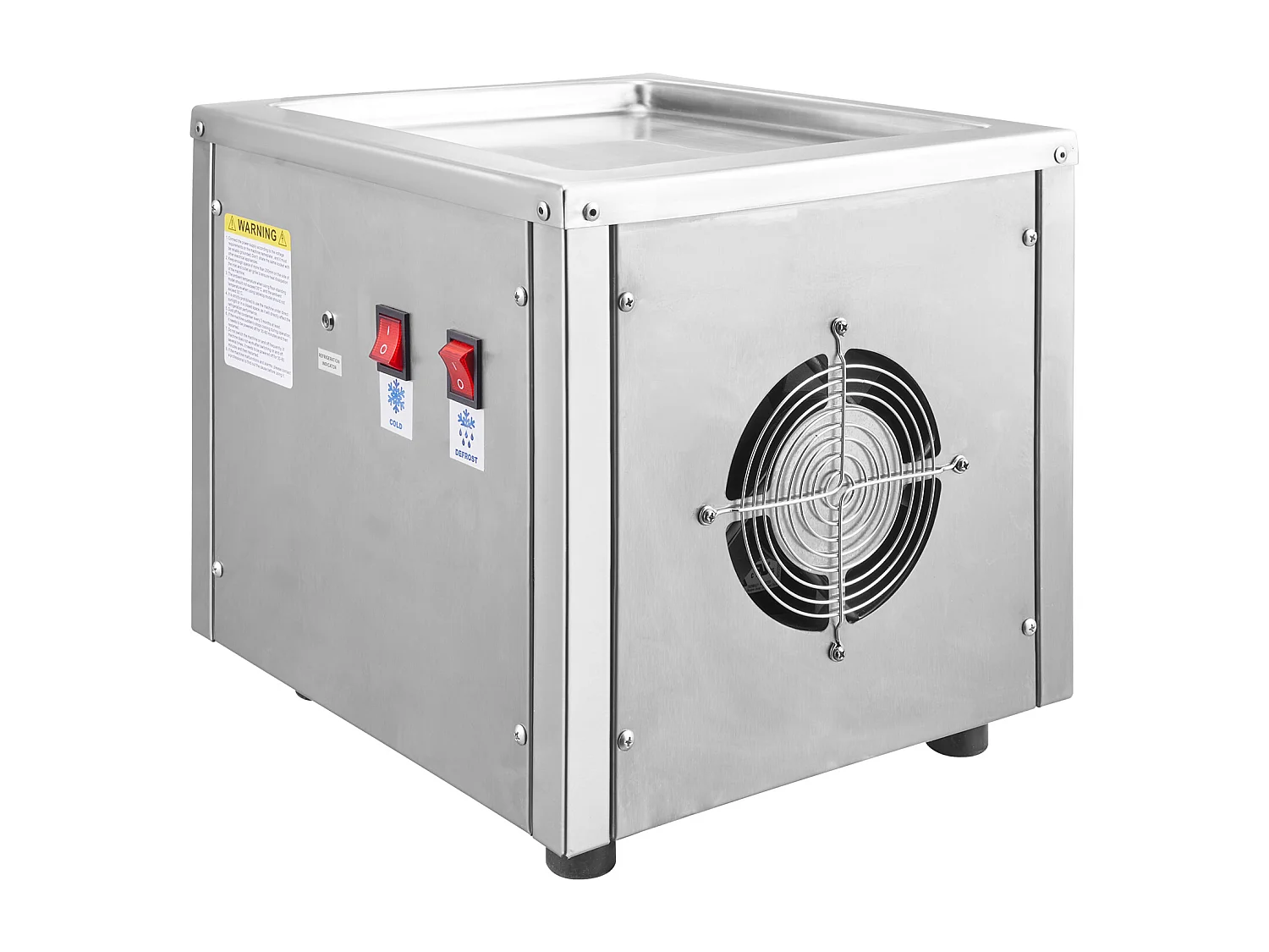 Sorbetière à Glace Frite SucceBuy Machine à Crème Glacée Frite 27,9 x 24,1 cm, Acier Inoxydable, avec Compresseur et 2 Grattoirs