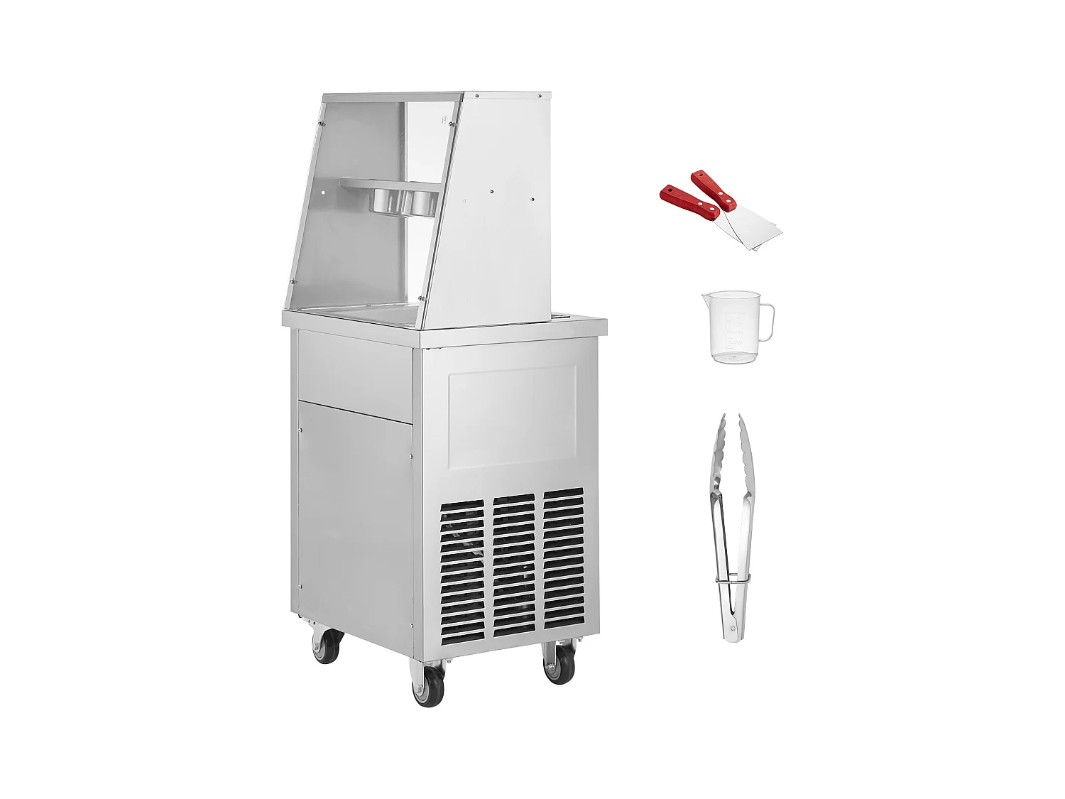 Sorbetière à Glace Frite SucceBuy Machine à Rouler la Crème Glacée Frite, Moule de 35 x 35cm, Machine Professionnelle