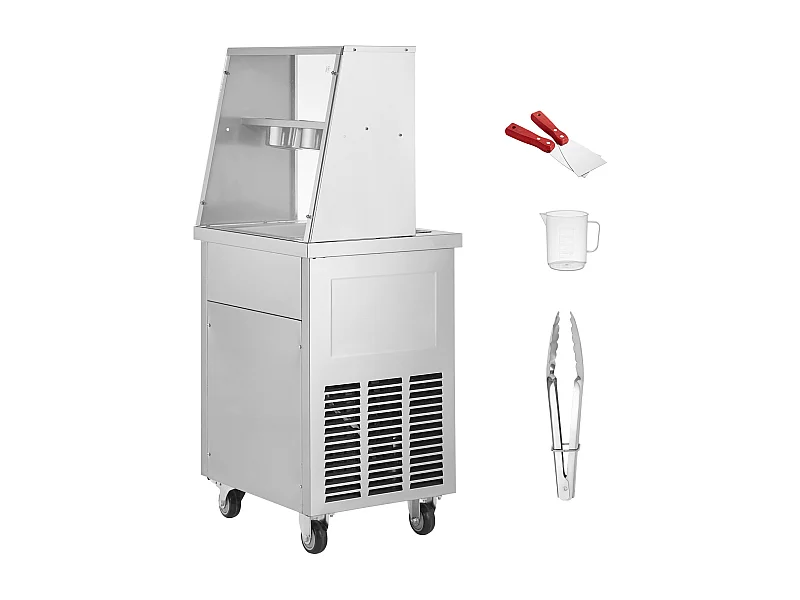 Sorbetière à Glace Frite SucceBuy Machine à Rouler la Crème Glacée Frite, Moule de 35 x 35cm, Machine Professionnelle