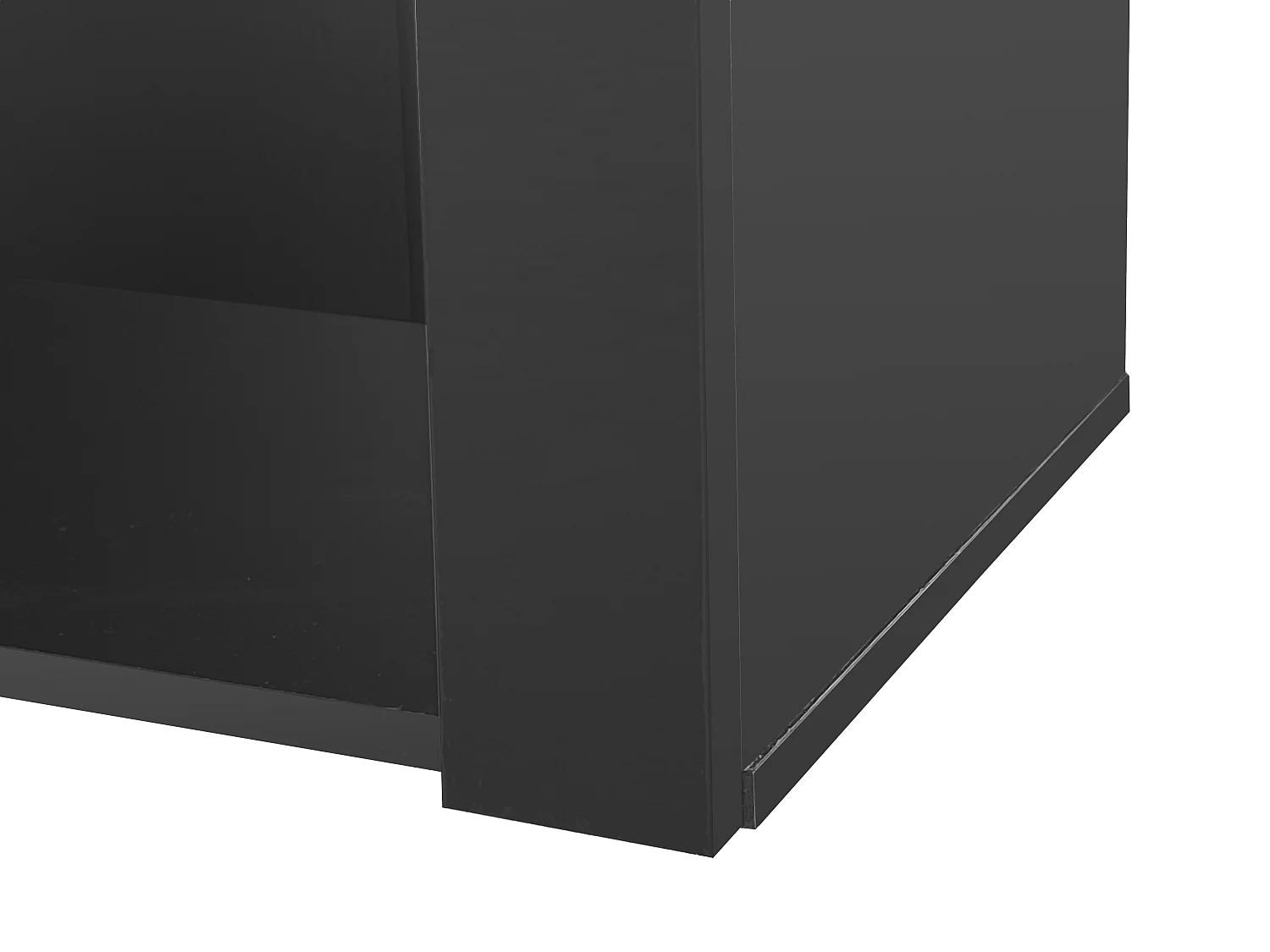 Vitrine alta com 3 prateleiras de vidro, corpo em MDF lacado preto, LED incluído - 55x38x166cm