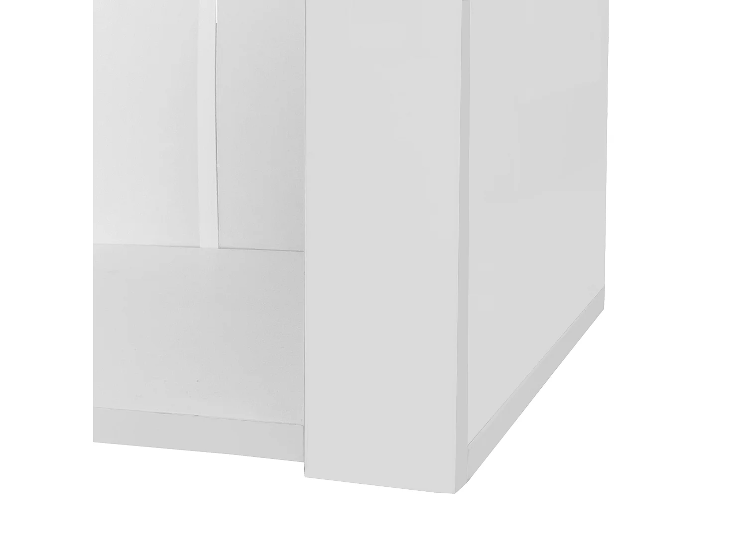Vitrine haute avec 3 tablettes en verre, corps en MDF blanc laqué, LED inclus - 55x38x166cm