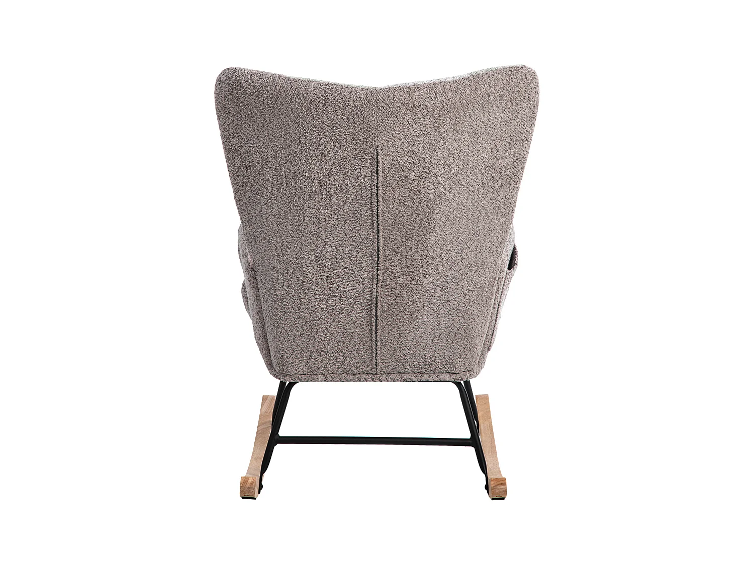 Fauteuil à bascule, rocking chair avec 1 coussin lombaire et tabouret, dossier réglable, cadre en métal et pieds en bois, multicolore