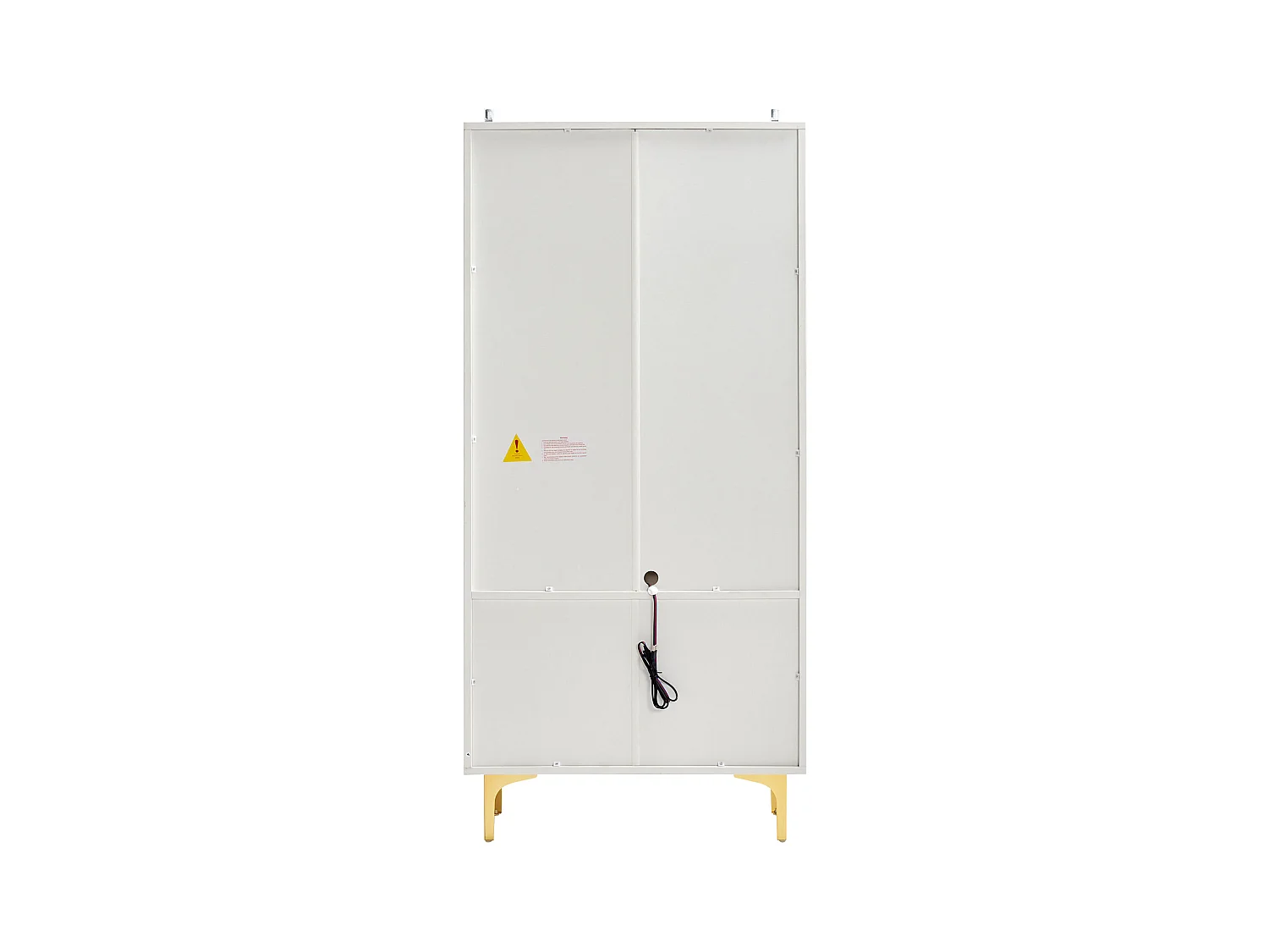 Vitrine blanc avec 2 portes en verre brun et 2 tiroirs, LED inclus - 70x35x150cm