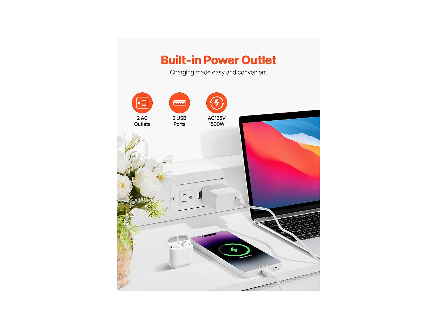 Commode Meuble de Rangement SucceBuy Commode Haute en Tissu à 9 Tiroirs avec Bac, LED et Sortie-Blanc