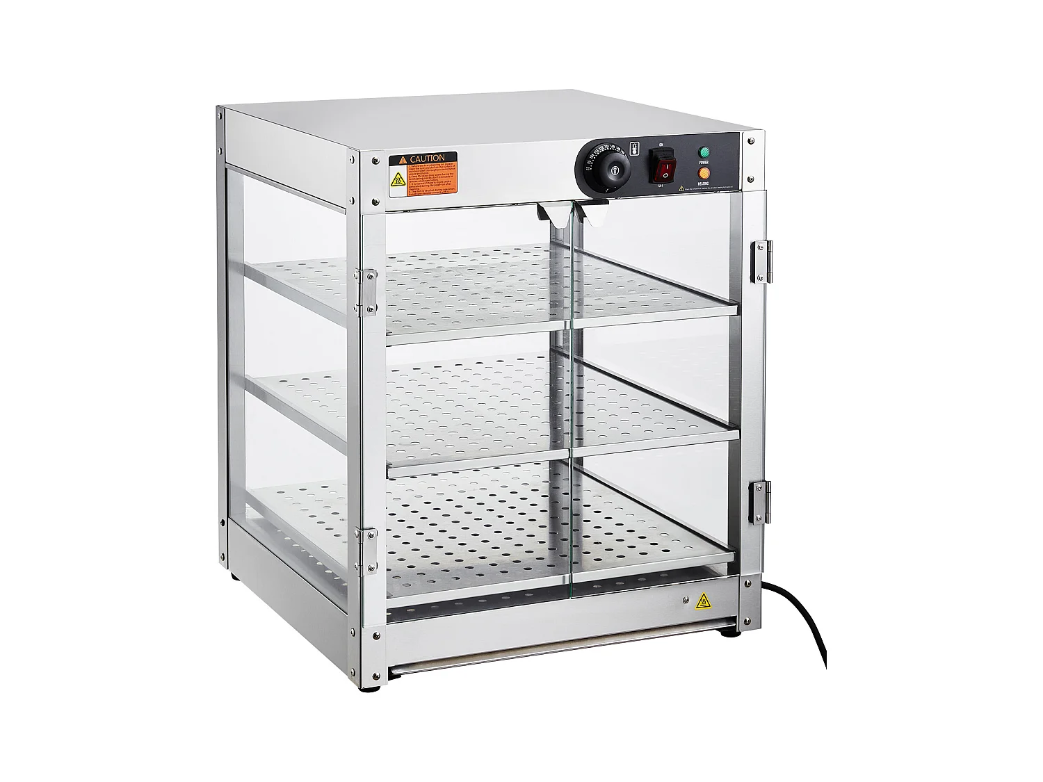 Vitrine Chauffante SucceBuy, Armoire à Pizza Commerciale à 3 Niveaux pour Réchauffeur de Nourriture avec Lumière