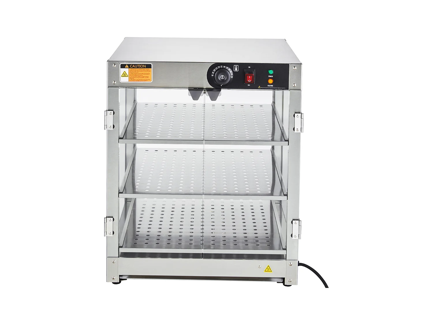 Vitrine Chauffante SucceBuy, Armoire à Pizza Commerciale à 3 Niveaux pour Réchauffeur de Nourriture avec Lumière