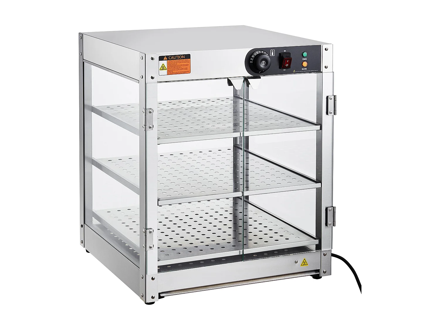 Vitrine Chauffante SucceBuy, Armoire à Pizza Commerciale à 3 Niveaux pour Réchauffeur de Nourriture avec Lumière