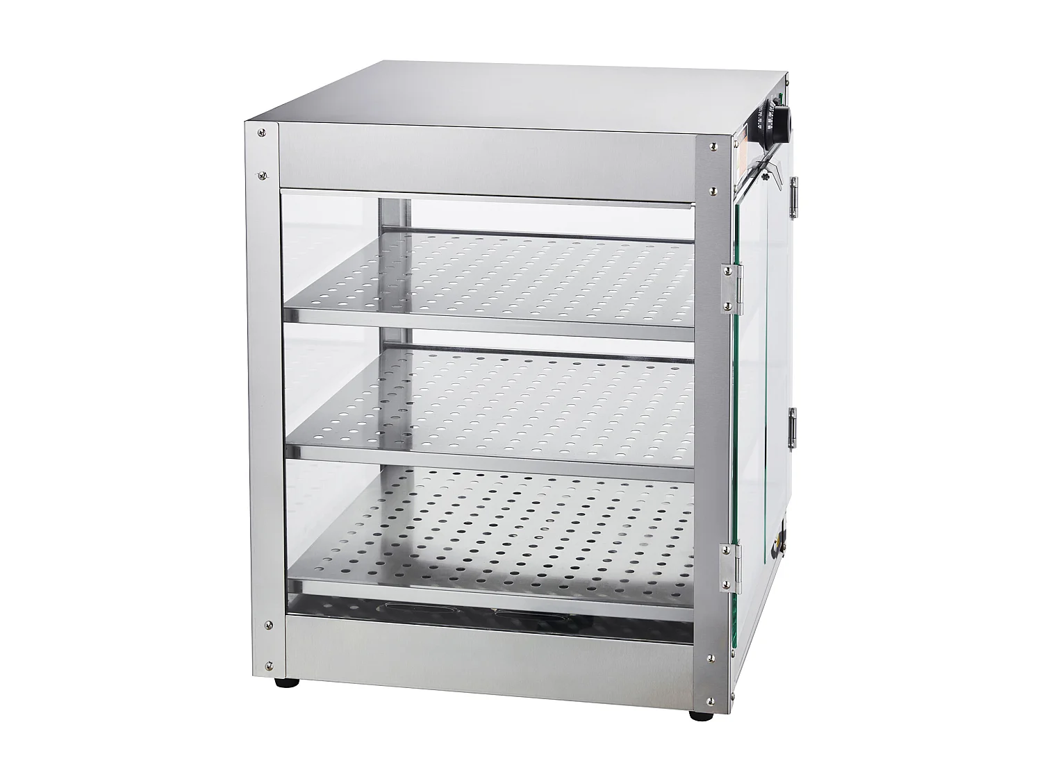 Vitrine Chauffante SucceBuy, Armoire à Pizza Commerciale à 3 Niveaux pour Réchauffeur de Nourriture avec Lumière