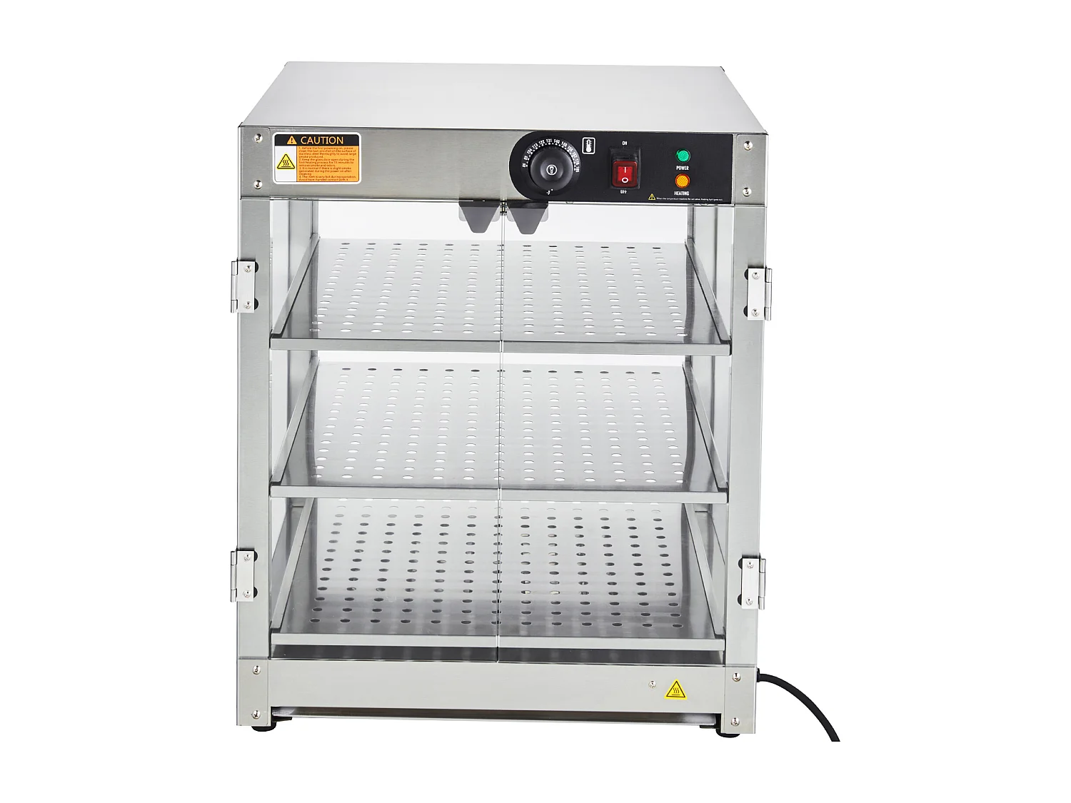 Vitrine Chauffante SucceBuy, Armoire à Pizza Commerciale à 3 Niveaux pour Réchauffeur de Nourriture avec Lumière
