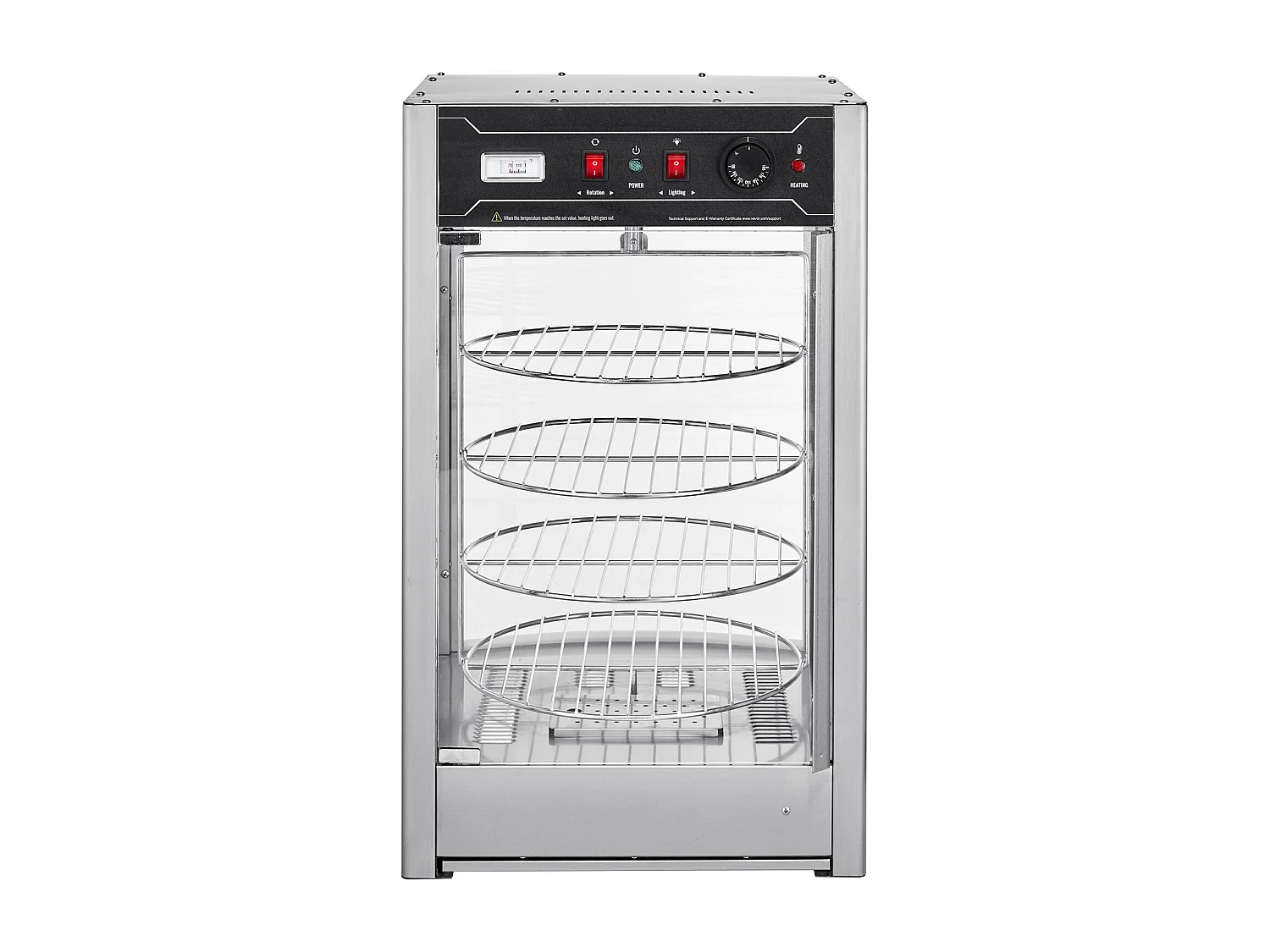 Vitrine Chauffante SucceBuy, Présentoir Chauffant pour Pizza 36 cm, Réchaud Électrique Commercial à 4 niveaux