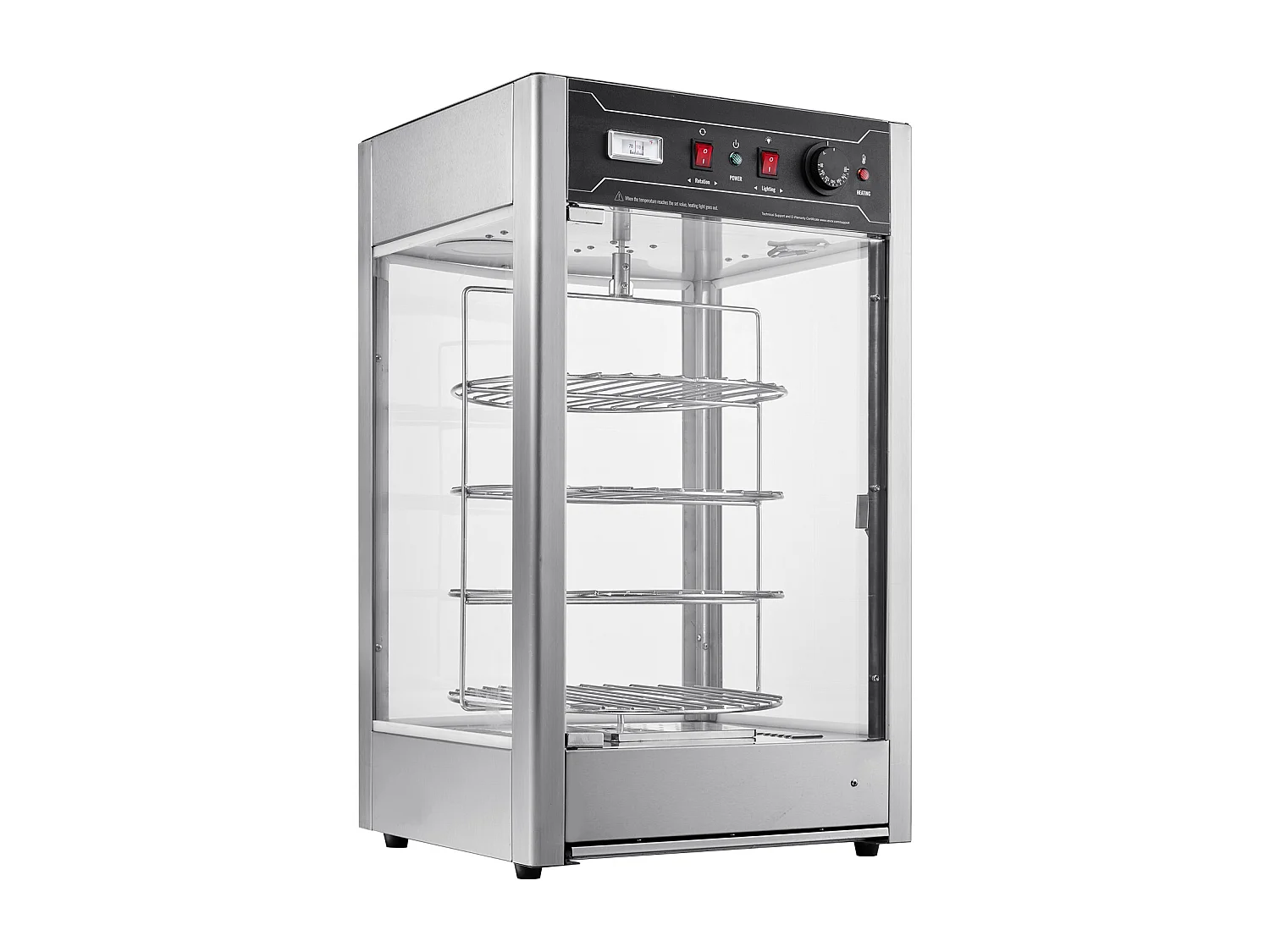 Vitrine Chauffante SucceBuy, Présentoir Chauffant pour Pizza 36 cm, Réchaud Électrique Commercial à 4 niveaux