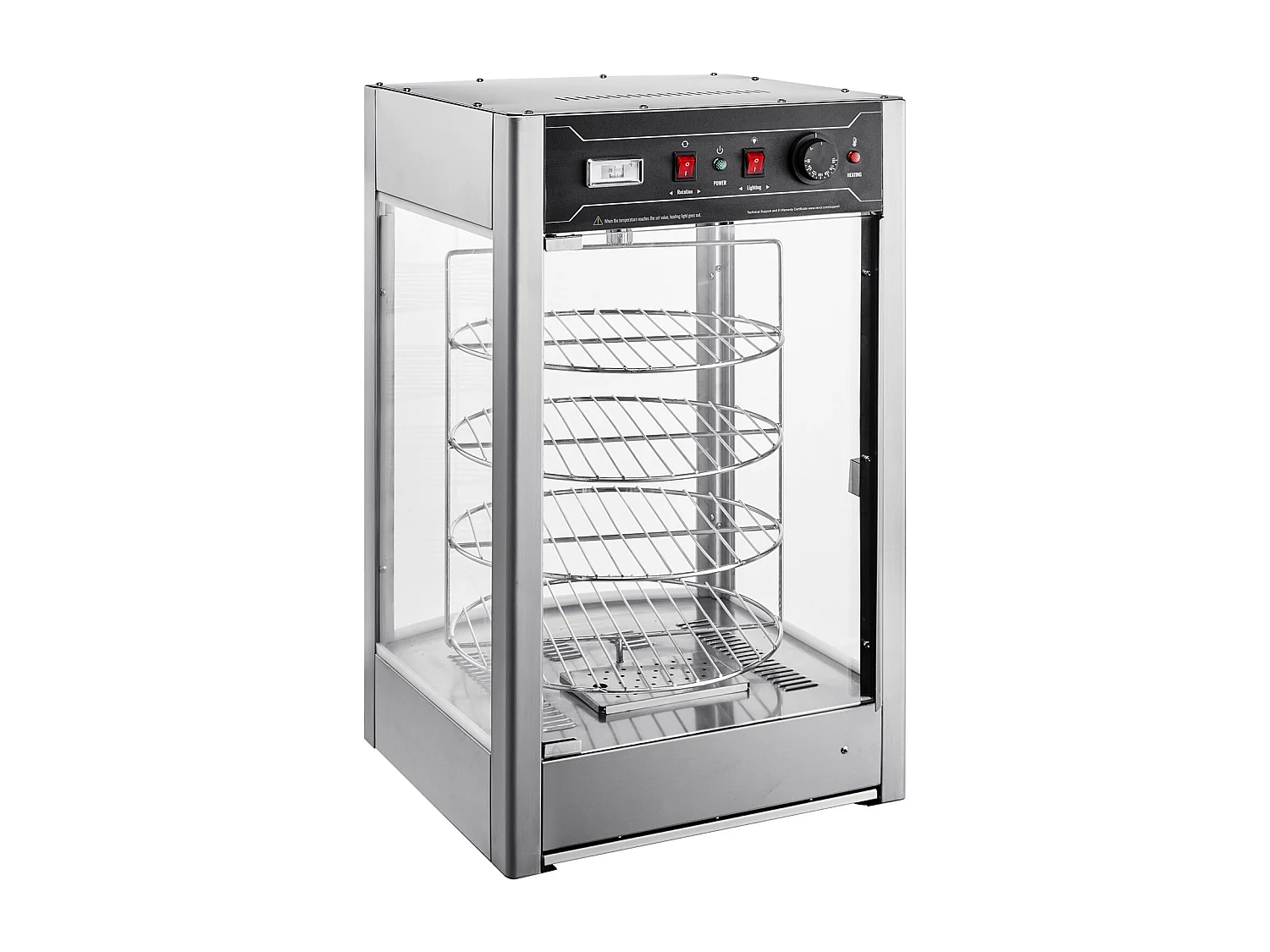 Vitrine Chauffante SucceBuy, Présentoir Chauffant pour Pizza 36 cm, Réchaud Électrique Commercial à 4 niveaux