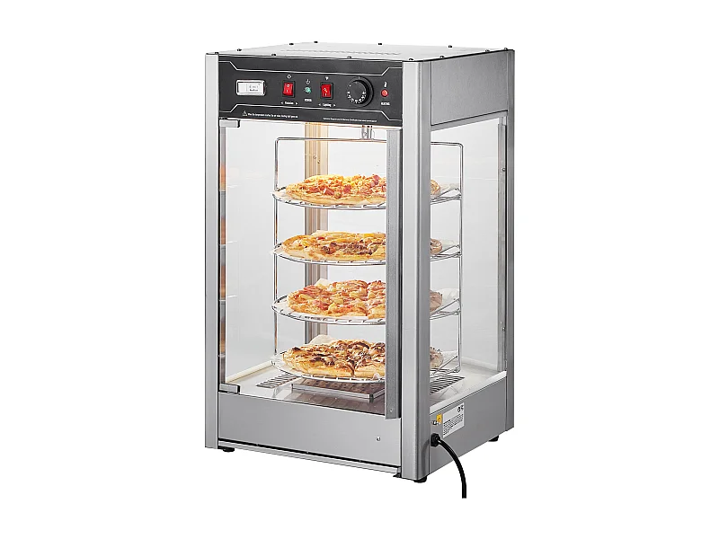 Verwarmde Vitrine SucceBuy, 36 cm Pizza Verwarmd Toonbank, 4-lags Zakelijke Elektrische Verwarming