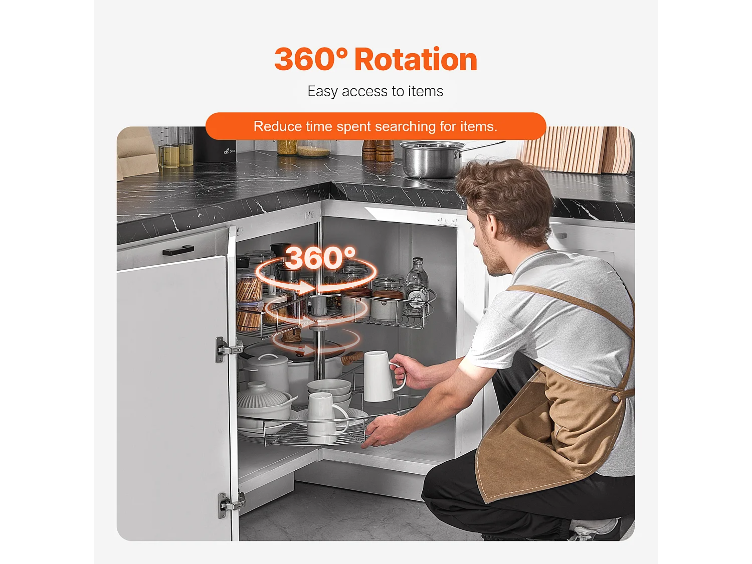 Organizador de Cantor SucceBuy em Forma de L, 71 cm, Transforme o Espaço de Arrumação da Cozinha