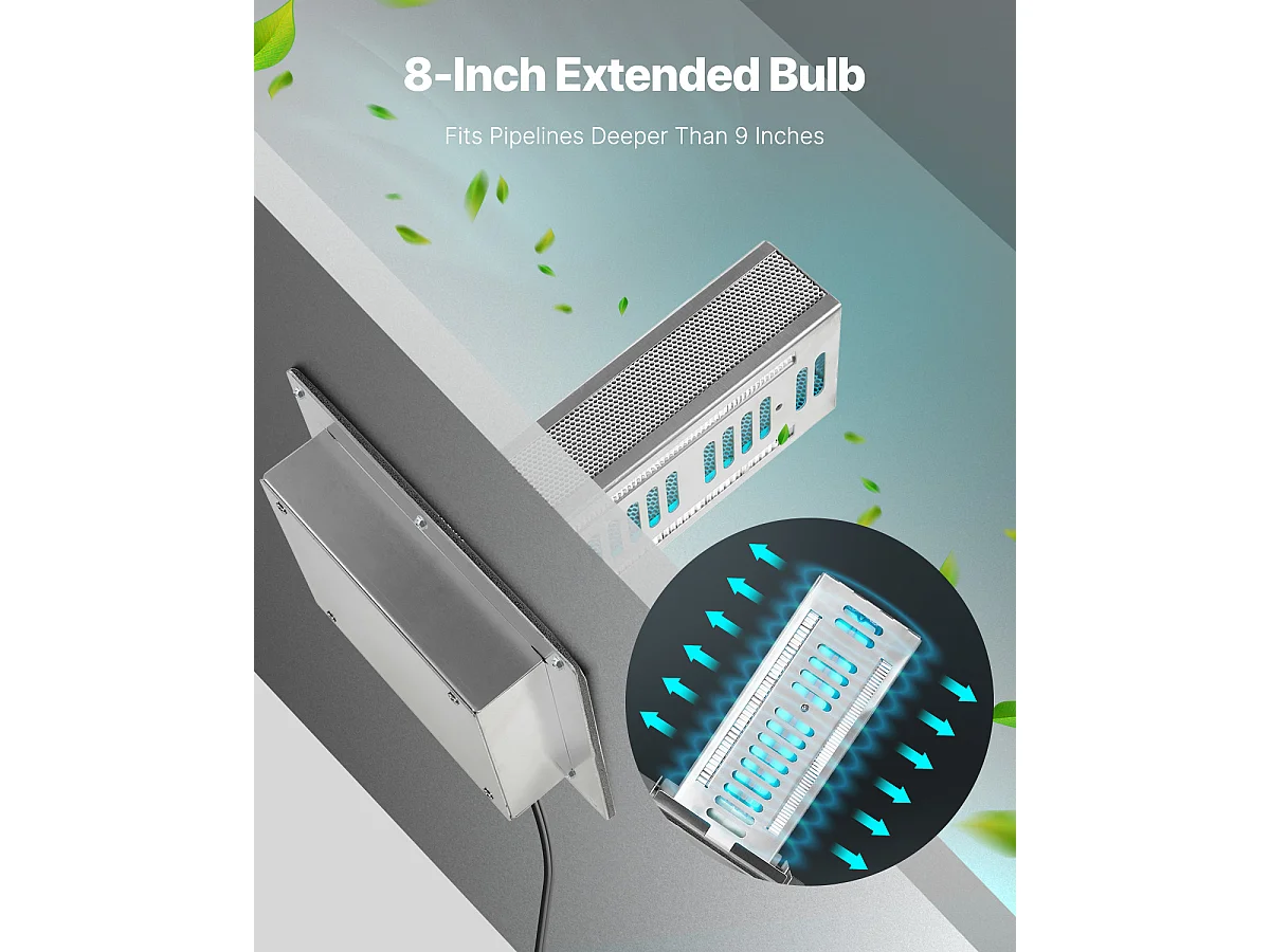 Purificateur d'Air SucceBuy HVAC 18 W 23cm pour Toute la Maison Éclairage de Conduit Technologie PCO