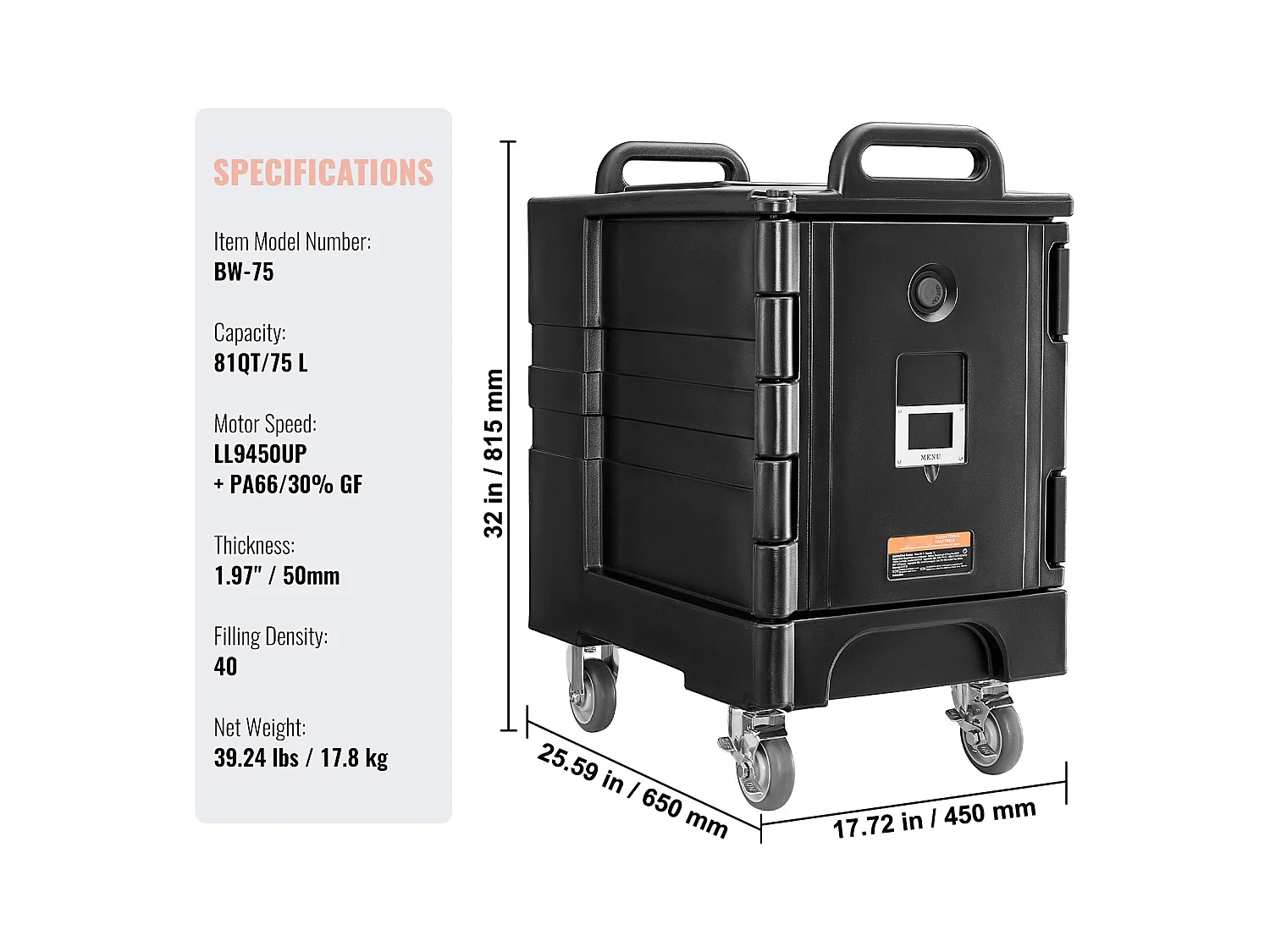 Caja de Transporte Aislado SucceBuy, Porta-Plato Isotermo para Alimentos 77 L, Caja de Vajilla Apilable
