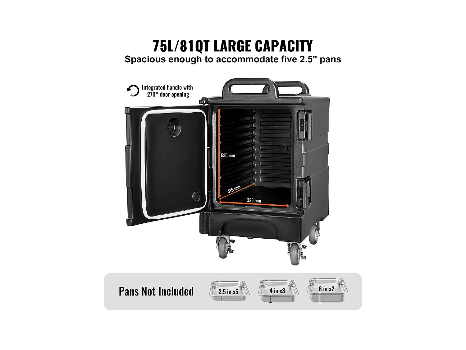 Caja de Transporte Aislado SucceBuy, Porta-Plato Isotermo para Alimentos 77 L, Caja de Vajilla Apilable