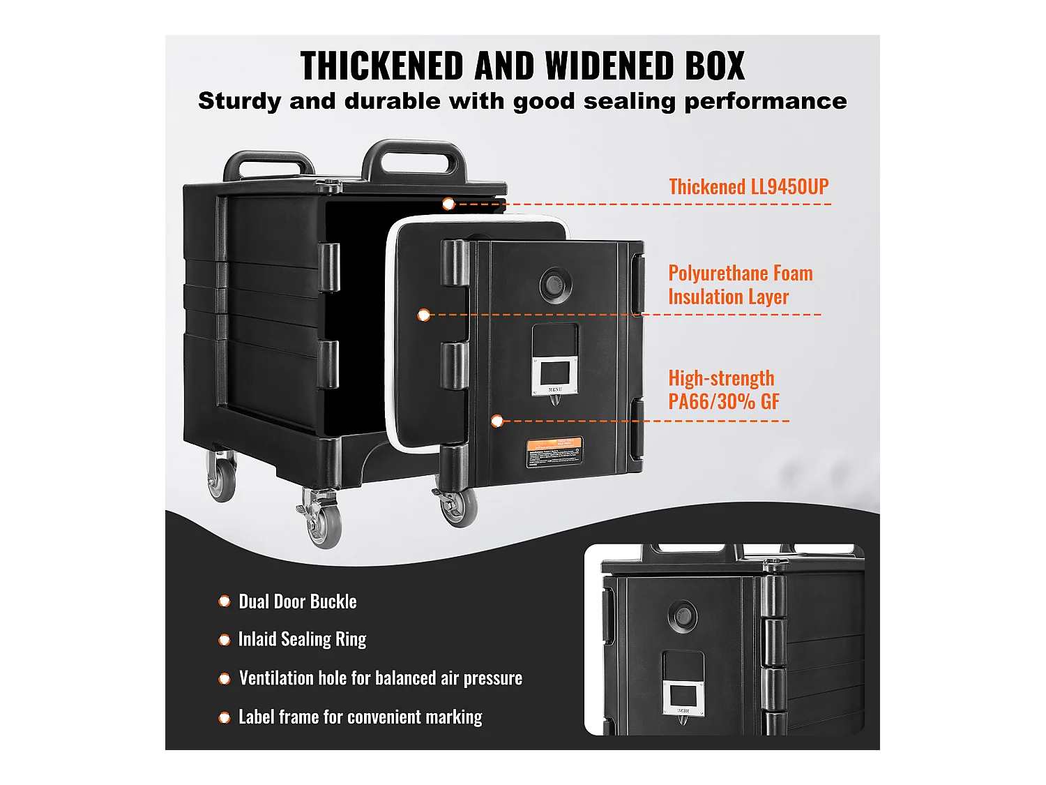 Caja de Transporte Aislado SucceBuy, Porta-Plato Isotermo para Alimentos 77 L, Caja de Vajilla Apilable